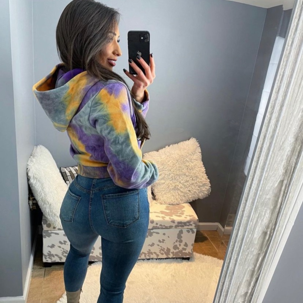 Tie Dye Cropped Hoodie